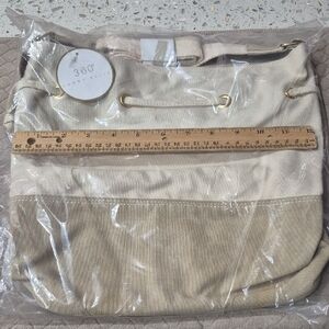 New Perry Ellis Beige and Tan Tote Bag